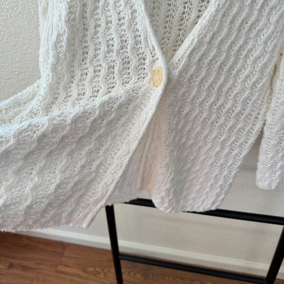 J. Jill Cotton Linen Open Knit Cardigan Size Large - Picture 5 of 6